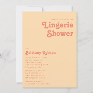 Modern Retro   Orange Cream Lingerie Shower Invitation