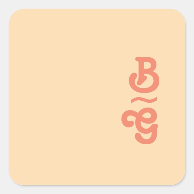 Modern Retro Orange Cream Monogram Envelope Seals (Front)