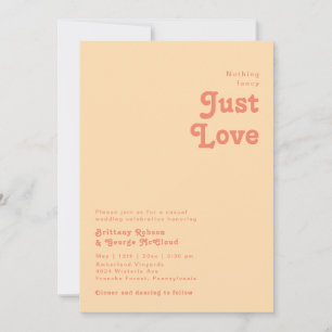 Modern Retro   Orange Cream Nothing Fancy Wedding Invitation