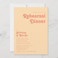 Modern Retro | Orange Cream Rehearsal Dinner