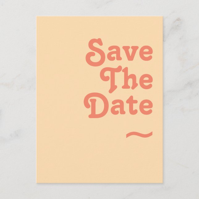 Modern Retro | Orange Cream Save The Date Invitation Postcard (Front)
