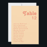 Modern Retro | Orange Cream Table Number Chart<br><div class="desc">This modern retro | orange cream table number chart is perfect for your simple vintage, colourful tropical boho summer wedding. Its unique bohemian mid-century font gives this design a classic minimalist groovy hippie vibe. If you're looking for a design that features bright, bold colours for your creative 70's beach wedding,...</div>