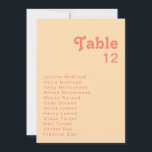 Modern Retro | Orange Cream Table Number Chart<br><div class="desc">This modern retro | orange cream table number chart is perfect for your simple vintage, colourful tropical boho summer wedding. Its unique bohemian mid-century font gives this design a classic minimalist groovy hippie vibe. If you're looking for a design that features bright, bold colours for your creative 70's beach wedding,...</div>