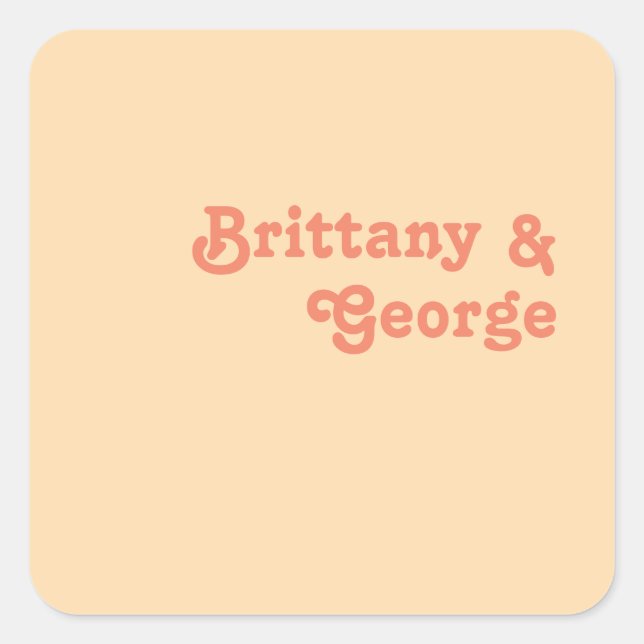 Modern Retro | Orange Cream Wedding Envelope Seals (Front)