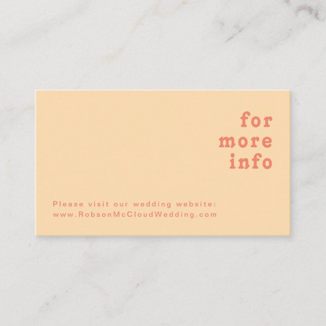Modern Retro | Orange Cream Wedding Website Enclosure Card (Front)