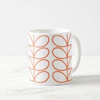 Modern Retro Orange Stem Pattern – Minimalist 