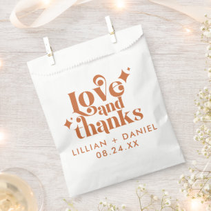 Modern Retro Orange Wedding Favour Bags