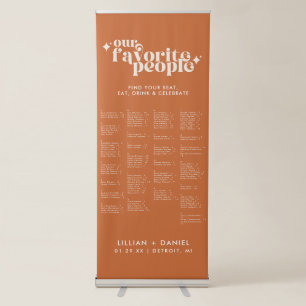 Modern Retro Our Favourite People Seating Chart Retractable Banner