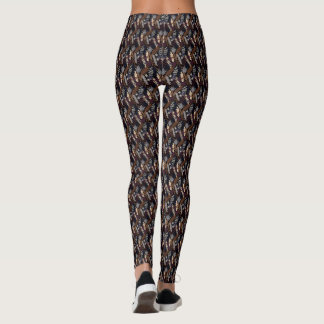  Modern Retro   Pattern Brown  Leggings