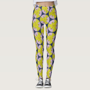 Modern Retro pattern, circles pattern Leggings