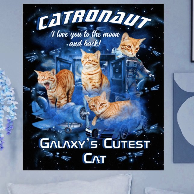 Modern Retro Pet's Name Cute Space Photos Bootleg Poster (Creator Uploaded)