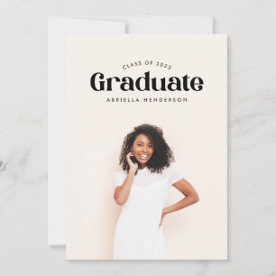 Modern Retro Photo Graduation Invitation
