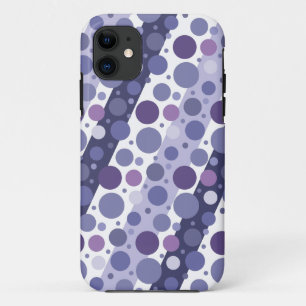 Modern Retro Purple Polka Dot Fun iPhone 11 Case