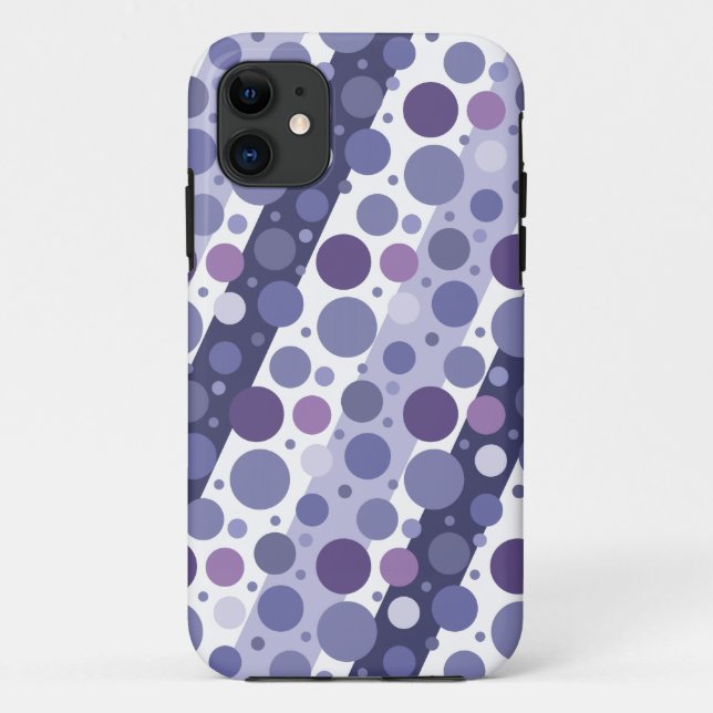 Modern Retro Purple Polka Dot Fun Case-Mate iPhone Case (Back)