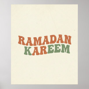 Modern Retro Ramadan Kareem Wall Art Boho Islamic