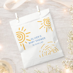 Modern Retro Ray Of Sunshine Baby Shower Favour Bags