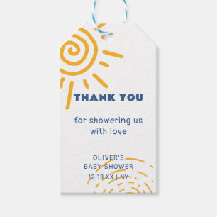 Modern Retro Ray Of Sunshine Baby Shower Gift Tags