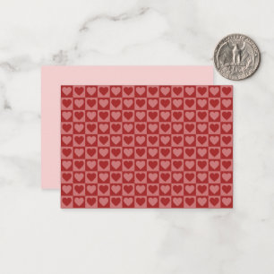 Modern Retro Red and Pink Minimalist Heart Pattern Card