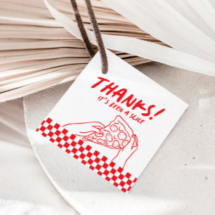 Modern Retro Red Italian Pizzeria Pizza Party Favour Tags