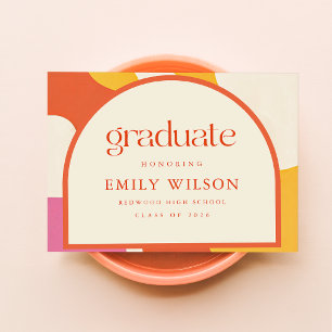 Modern Retro Script Grad Graduation Thank You Postcard