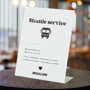 Modern Retro Shuttle Service Wedding Sign
