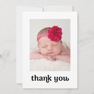 Modern Retro Simple Baby Girl Shower Thank You Card