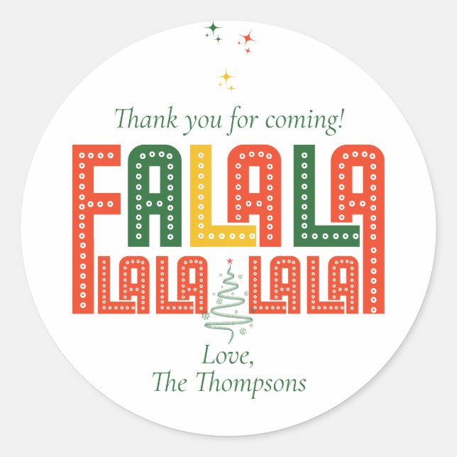 Modern Retro Simple Christmas Carols Karaoke Party Classic Round Sticker (Front)