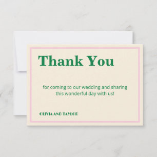 Modern Retro Striped Wedding Information Thank You Card