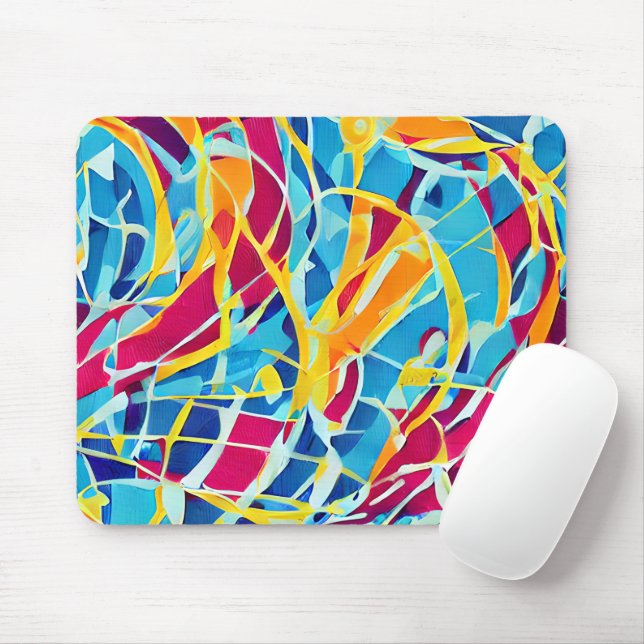 Modern retro style Cute colourful abstract Classic Mouse Mat (With Mouse)