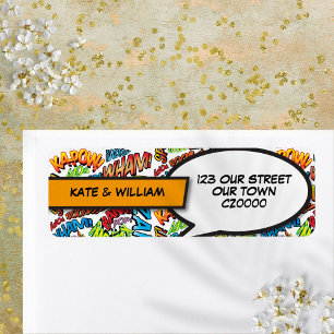 Modern Retro Superhero Comic Book Return Address