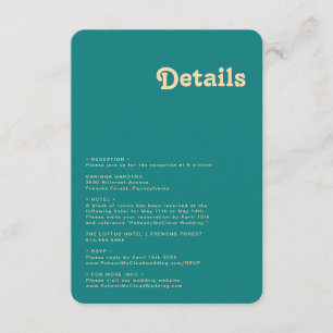 Modern Retro   Teal Details Rounded Edges Enclosure Card