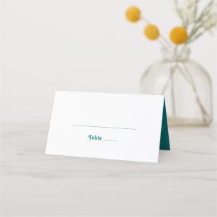 Modern Retro Teal Folded Place Card