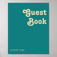 Modern Retro | Teal Guest Book Sign