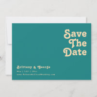 Modern Retro | Teal Horizontal Save The Date
