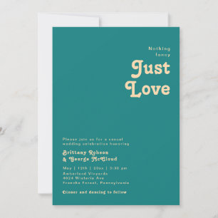 Modern Retro   Teal Nothing Fancy Wedding Invitation