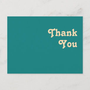 Modern Retro   Teal Wedding Thank You Postcard