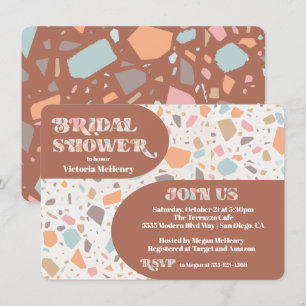 Modern Retro Terrazzo Bridal Shower Arch Invitatio Invitation