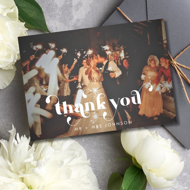 Modern Retro Thank You Wedding Photo (Creator Uploaded)