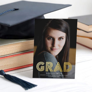 Modern Retro Type Full-Bleed Photo Graduation REAL