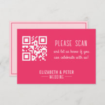 Modern Retro Typography Pink Qr Code Wedding