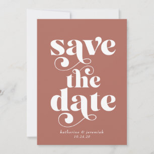 Modern Retro Typography Wedding Save the Date