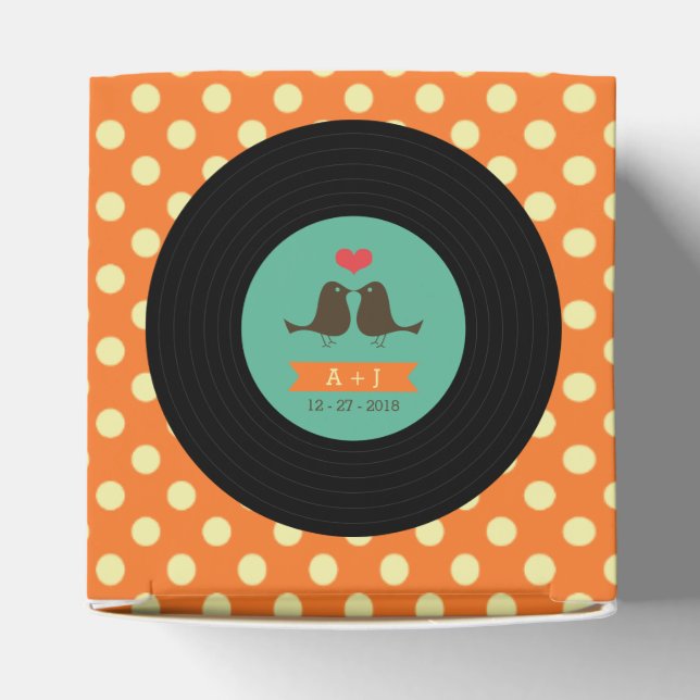 Modern Retro Vinyl Record Wedding Favour Box (Top)