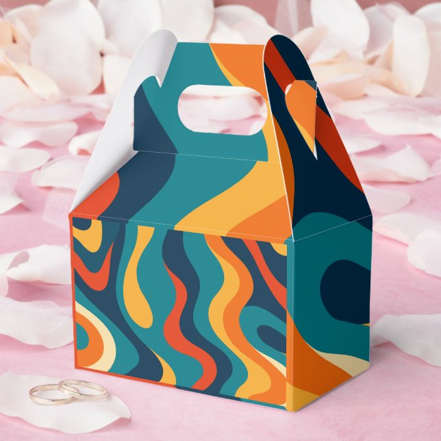 Modern Retro Wavy Abstract Pattern  Favour Box (Wedding)
