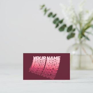 Modern Retro Wavy Typography Burgundy QR CODE Business Card