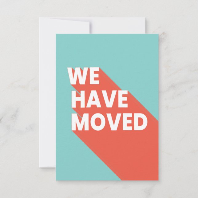 Modern Retro We Have Moved Bold Typography Announcement (Front)