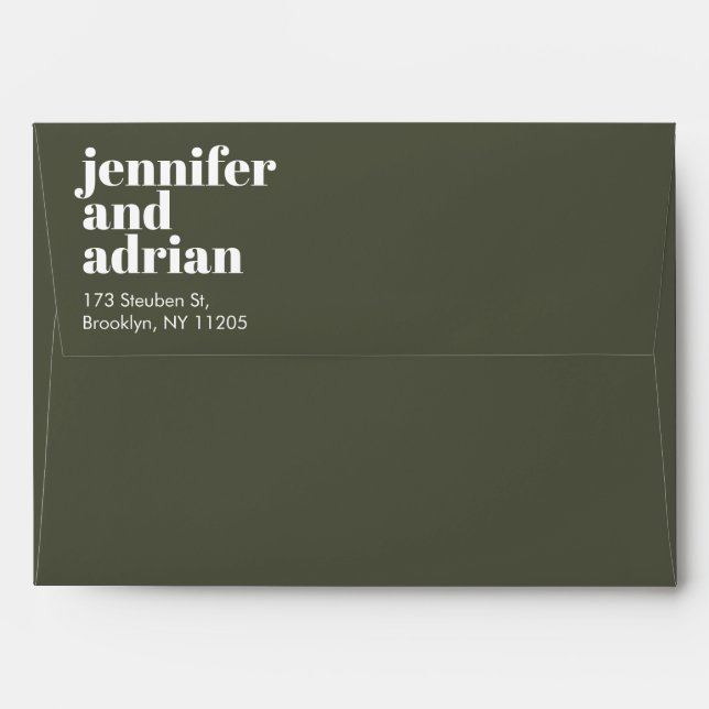 Modern Retro Wedding envelope (Back (Top Flap))