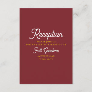 Modern Retro Wedding Reception Enclosure Card