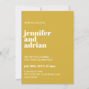 Modern Retro White Modern Invitation