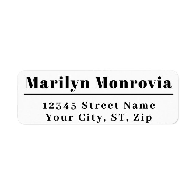 Modern  Return Address (Front)