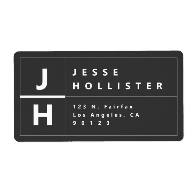 Modern Return Address | Almost Black Grey (Front)